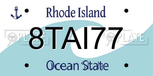 8TAI77 Rhode Island License Plate