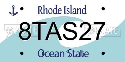 8TAS27 Rhode Island License Plate