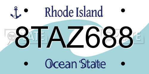 8TAZ688 Rhode Island License Plate