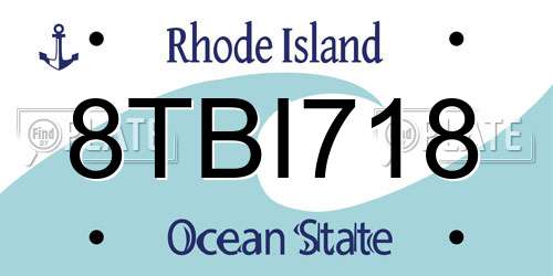 8TBI718 Rhode Island License Plate
