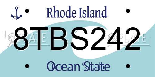 8TBS242 Rhode Island License Plate