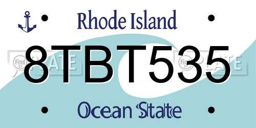 8TBT535 Rhode Island License Plate