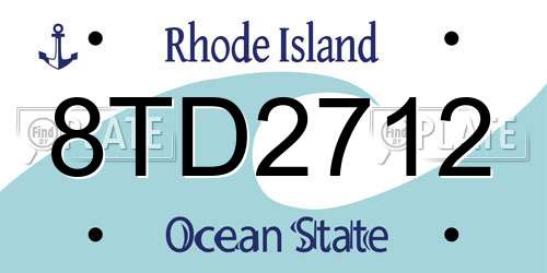 8TD2712 Rhode Island License Plate