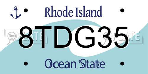 8TDG35 Rhode Island License Plate