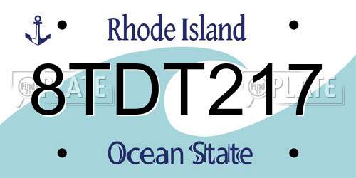 8TDT217 Rhode Island License Plate