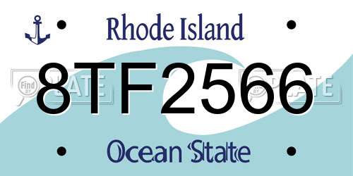 8TF2566 Rhode Island License Plate