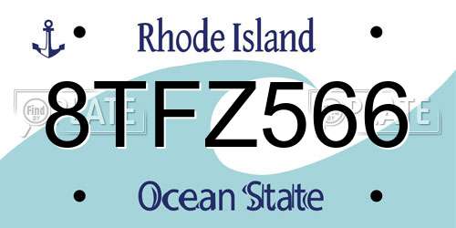 8TFZ566 Rhode Island License Plate