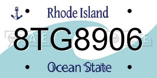 8TG8906 Rhode Island License Plate
