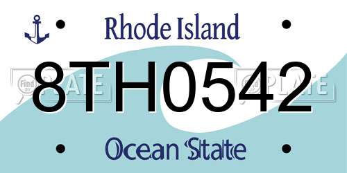 8TH0542 Rhode Island License Plate