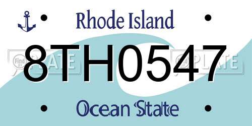 8TH0547 Rhode Island License Plate