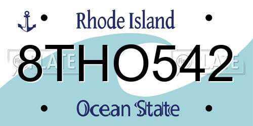 8THO542 Rhode Island License Plate