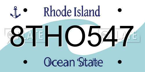 8THO547 Rhode Island License Plate