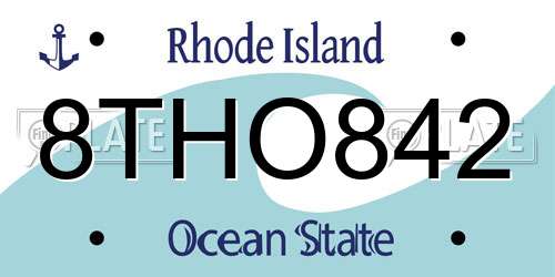 8THO842 Rhode Island License Plate