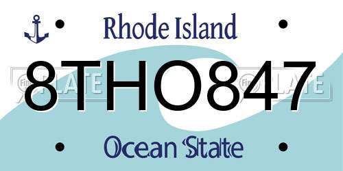 8THO847 Rhode Island License Plate