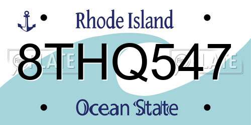 8THQ547 Rhode Island License Plate
