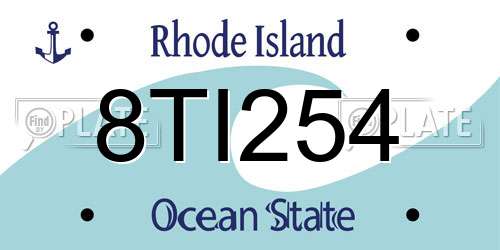 8TI254 Rhode Island License Plate
