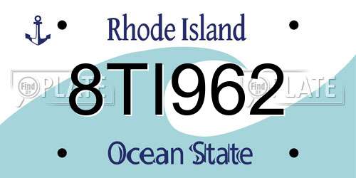 8TI962 Rhode Island License Plate