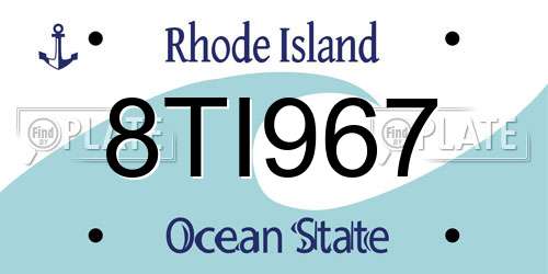 8TI967 Rhode Island License Plate