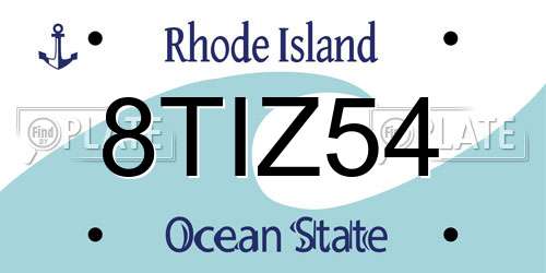 8TIZ54 Rhode Island License Plate