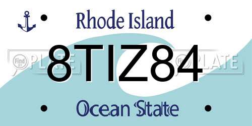 8TIZ84 Rhode Island License Plate