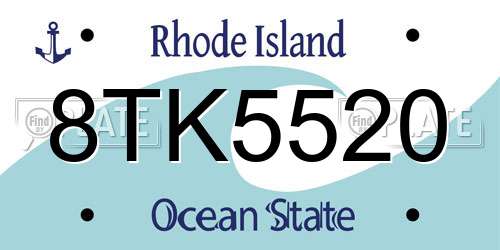 8TK5520 Rhode Island License Plate