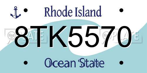 8TK5570 Rhode Island License Plate