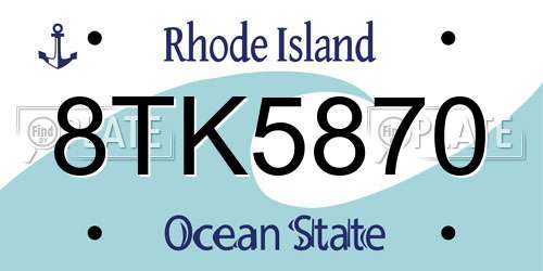 8TK5870 Rhode Island License Plate
