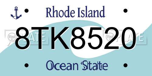 8TK8520 Rhode Island License Plate
