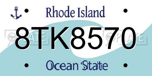 8TK8570 Rhode Island License Plate