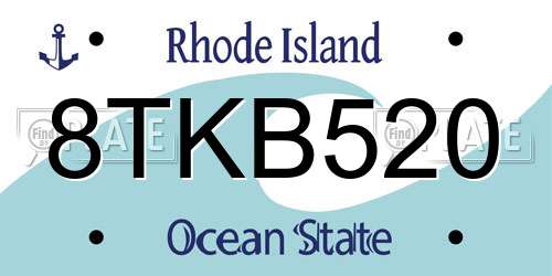 8TKB520 Rhode Island License Plate