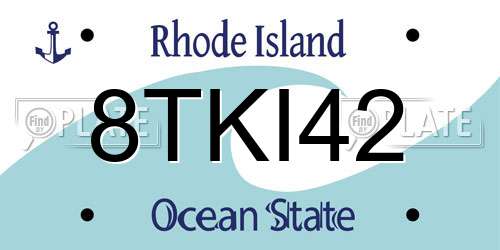 8TKI42 Rhode Island License Plate