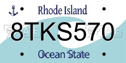8TKS570 Rhode Island License Plate