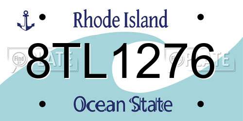 8TL1276 Rhode Island License Plate