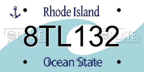 8TL132 Rhode Island License Plate
