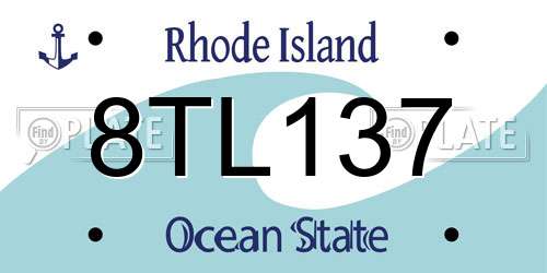 8TL137 Rhode Island License Plate