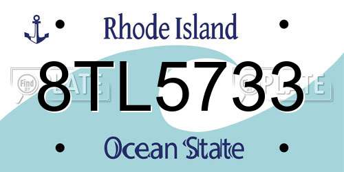 8TL5733 Rhode Island License Plate