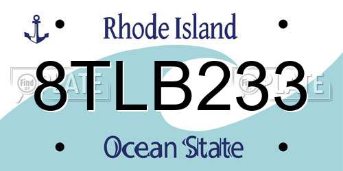 8TLB233 Rhode Island License Plate