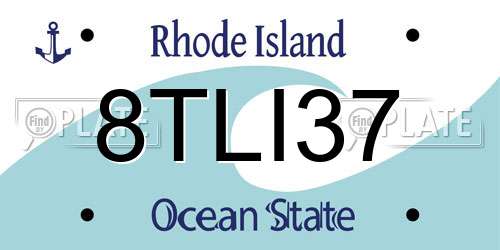 8TLI37 Rhode Island License Plate
