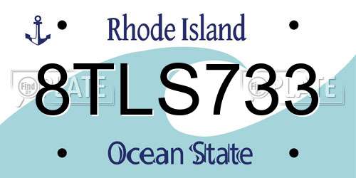 8TLS733 Rhode Island License Plate