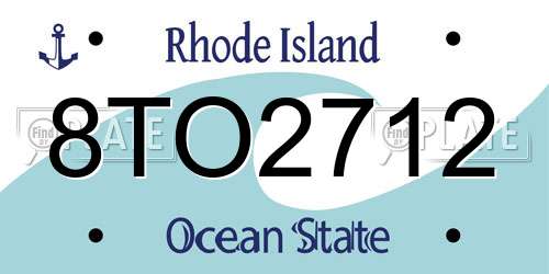 8TO2712 Rhode Island License Plate