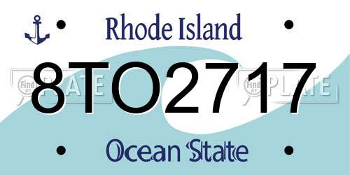 8TO2717 Rhode Island License Plate