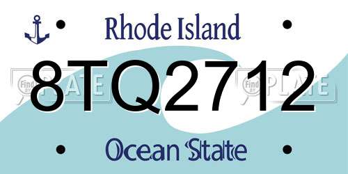 8TQ2712 Rhode Island License Plate