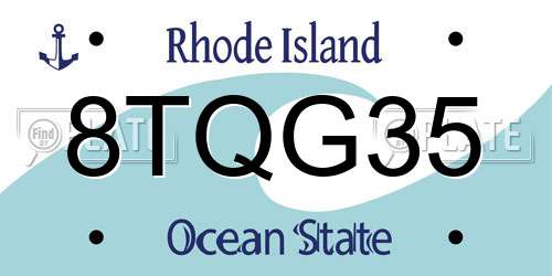 8TQG35 Rhode Island License Plate