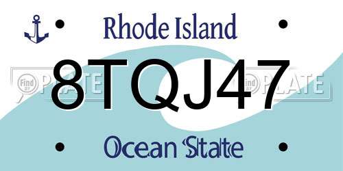 8TQJ47 Rhode Island License Plate