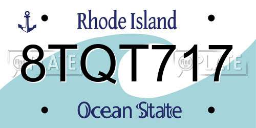 8TQT717 Rhode Island License Plate