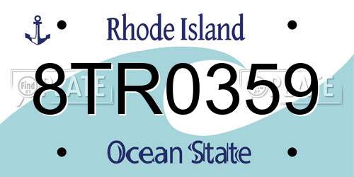 8TR0359 Rhode Island License Plate
