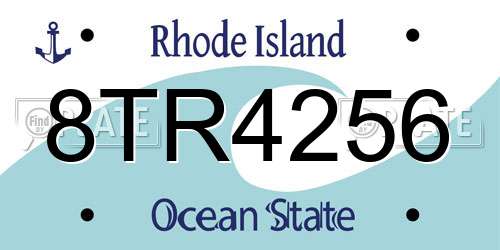 8TR4256 Rhode Island License Plate