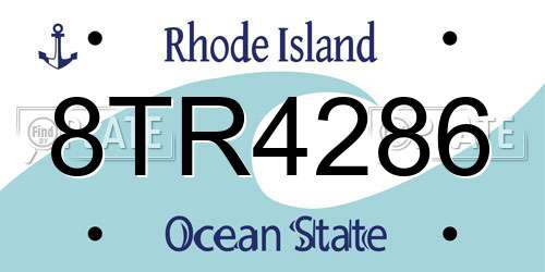8TR4286 Rhode Island License Plate