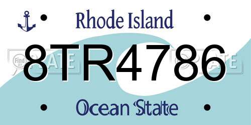 8TR4786 Rhode Island License Plate