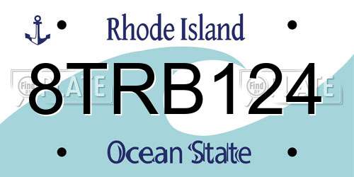 8TRB124 Rhode Island License Plate